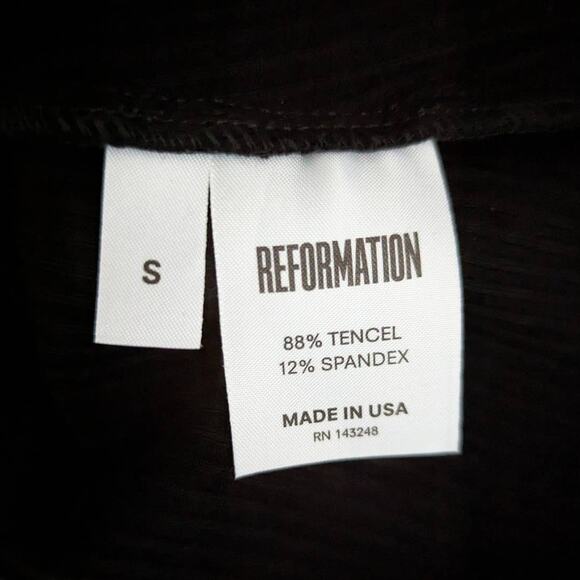 Reformation Edison Lace-Up Rib Knit Midi Dress in Black, Size Small - Picture 9 of 9